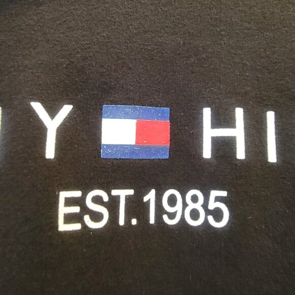 ✨SPORT Tommy Hilfiger Size XS Women Hoodie Black Pullover logo Cotton no pockets - Picture 4 of 4